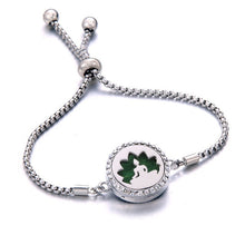 Load image into Gallery viewer, New crystal Bracelet Essential Oil Diffuser Aromatherapy Lockets Bracelet stainless steel Adjustable Aroma bracelet Christmas gi
