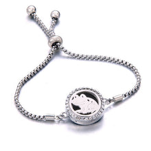 Load image into Gallery viewer, New crystal Bracelet Essential Oil Diffuser Aromatherapy Lockets Bracelet stainless steel Adjustable Aroma bracelet Christmas gi