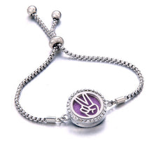 Load image into Gallery viewer, New crystal Bracelet Essential Oil Diffuser Aromatherapy Lockets Bracelet stainless steel Adjustable Aroma bracelet Christmas gi
