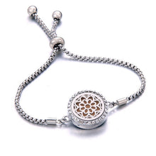 Load image into Gallery viewer, New crystal Bracelet Essential Oil Diffuser Aromatherapy Lockets Bracelet stainless steel Adjustable Aroma bracelet Christmas gi