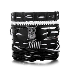 Load image into Gallery viewer, IFMIA Vintage Leather Bracelet Fashion Hand-knitted Multi-layer Leather Feather Leaf Bracelet and Fashion Men's Bracelet Gift