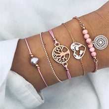 Load image into Gallery viewer, FAMSHIN Bohemian Handmade Weave Heart Long Tassel Bracelet Sets Women 2019 New Grey Rope Chain Bracelets Jewelry Christmas Gift